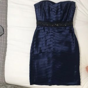 BCBG Strapless Navy Dress